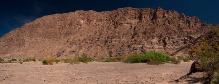 Téléchargez les photos : Géologie. Paysage désertique. Vue panoramique sur la formation de grès, les falaises rocheuses, le sable et la vallée aride de La Rioja, Argentine. - en image libre de droit