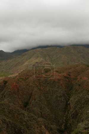 Photo for High in the Andes mountains. Beautiful view of the red and green hills in the popular landmark Miranda Slope in La Rioja, Argentina. - Royalty Free Image