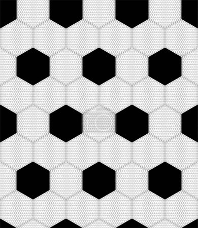 Ilustración de Negro y blanco hexágono pelota de fútbol patrón sin costuras. Fondo repetido. Ilustración vectorial - Imagen libre de derechos