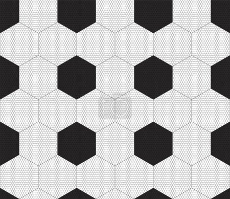 Ilustración de Patrón de fútbol con hexágono blanco y negro. Patrón deportivo sin costura abstracto. Ilustración vectorial - Imagen libre de derechos