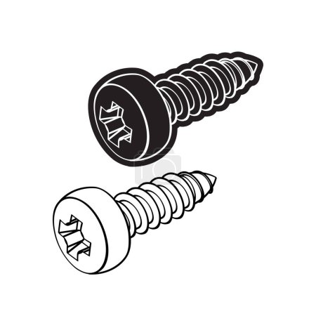 bolt, screw nut washer Vector illustration