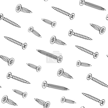 screw, bolt, nut washer seamless pattern Vector illustration