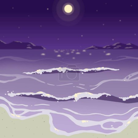 Illustration for Sea water waves and sky - Royalty Free Image