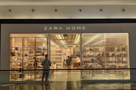 Photo for Ondara, Spain. July 15, 2023. Zara home store in a shopping mall. Zara home is a brand belonging to the multinational group Inditex, headquartered in the province of Galicia, Spain. - Royalty Free Image