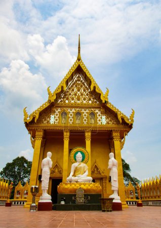 beautiful golden temple at phatumtani  thailand.