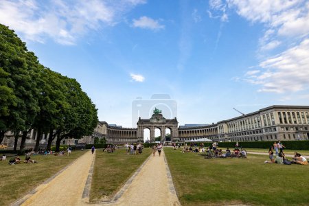 Photo for Brussels, Belgium, 23 june 2023. Parc du Cinquantenaire with the Arch built for Beglian independence in Bruxelles. High quality photo - Royalty Free Image