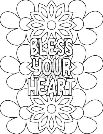 Photo for Floral Coloring Page for Kids and Adults with An Inspiring Quote for Self Love, Self Care, and Self Improvement - Royalty Free Image