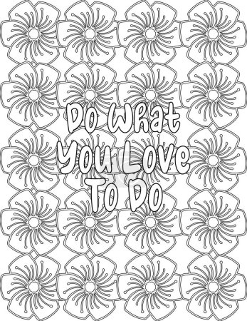 Floral Coloring Page für Kinder und Erwachsene mit einem inspirierenden Zitat für Selbstliebe, Selbstpflege und Selbstverbesserung