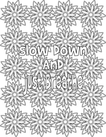 Motivational Floral Coloring Page for Motivation, Inspiration, Success, and Self Improvement for Adults and Kids