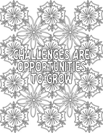 Motivational Quote Coloring Page for Success and Self Care on A Floral Background for Kids and Adults