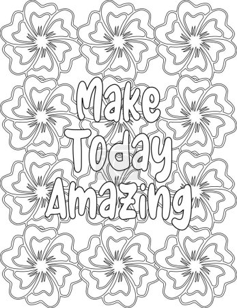 Floral Coloring Page for Kids and Adults with An Inspiring Quote for Self Love, Self Care, and Self Improvement