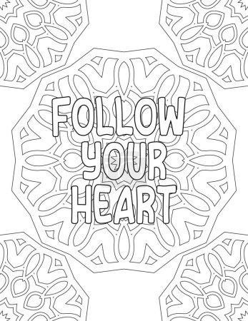 Photo for Motivational Coloring Pages on Mandala Background for Adults and Kids for Self Love and Self Care This Affirmation Quote Is for Self Motivation, Inspiration, Positivity, and Good Vibes - Royalty Free Image