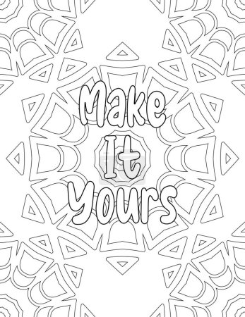 Photo for Motivational Coloring Pages on Mandala Background for Adults and Kids for Self Love and Self Care This Affirmation Quote Is for Self Motivation, Inspiration, Positivity, and Good Vibes - Royalty Free Image