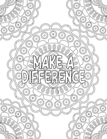 Photo for Inspirational and Motivational Coloring Pages on Mandala Background for Adults and Kids for Self Love and Self Care This Affirmation Quote Is for Self Motivation, Inspiration, Positivity, and Good Vibes - Royalty Free Image