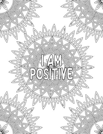 Photo for Inspirational and Motivational Mandala Coloring Pages for Adults and Kids for Self Acceptance, Self Love, and Self Care This Affirmation Quote Is for Self Motivation, Inspiration, Positivity, and Good Vibes - Royalty Free Image