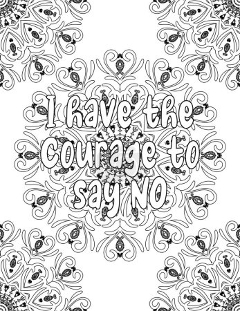 Photo for Inspirational and Motivational Mandala Coloring Pages for Adults and Kids for Self Acceptance, Self Improvement, and Self Care This Affirmation Quote Is for Self Motivation, Inspiration, Positivity, and Good Vibes - Royalty Free Image