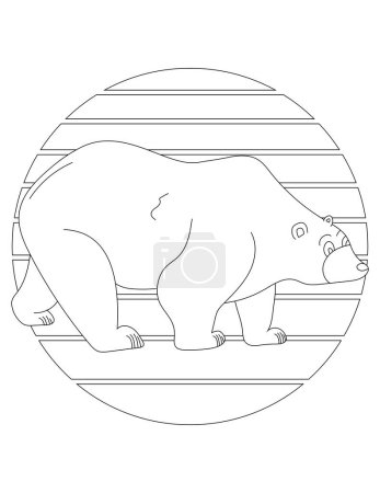 Bear Coloring Page. Wild Animal Coloring Page for Kids Who love jungles and wildlife