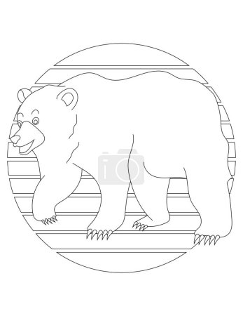 Bear Coloring Page. Wild Animal Coloring Page for Kids Who love jungles and wildlife