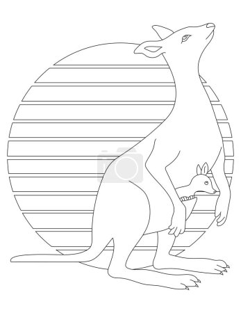 Kangaroo Coloring Page. Wild Animal Coloring Page for Kids Who love jungles and wildlife