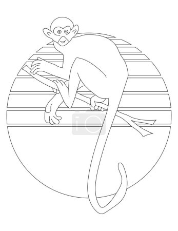 Monkey Coloring Page. Wild Animal Coloring Page for Kids Who love jungles and wildlife