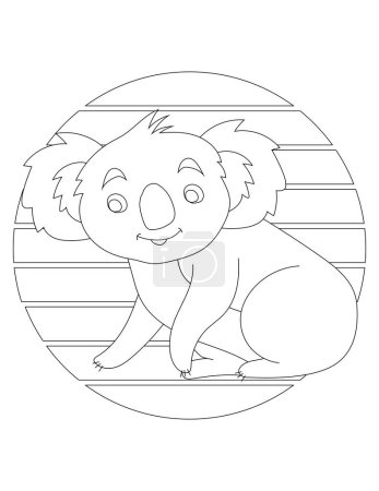 Página para colorear Koala. Página para colorear de animales salvajes para niños que aman las selvas y la vida silvestre