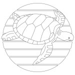 Sea Turtle Coloring Page. Aquatic Animal Coloring Page for Kids Who Love Underwater Sea Animals, Marine Life, and Sea Life
