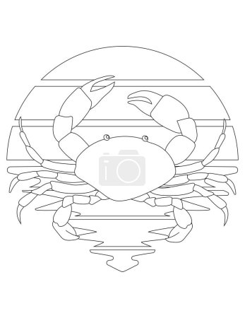 Crab Coloring Page. Aquatic Animal Coloring Page for Kids Who Love Underwater Sea Animals, Marine Life, and Sea Life