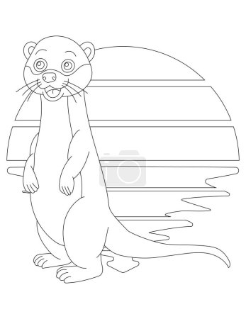 Otter Coloring Page. Aquatic Animal Coloring Page for Kids Who Love Underwater Sea Animals, Marine Life, and Sea Life