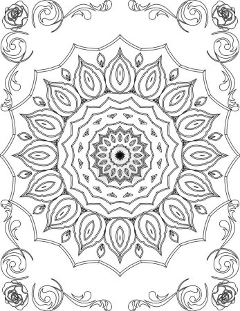 Photo for Printable Mandala Coloring Page for Adults. Educational Resources for School for Kids. Adults Coloring Book. Mandala Coloring Activity Worksheet. - Royalty Free Image