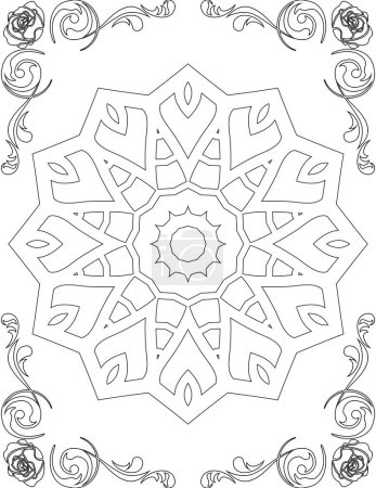 Photo for Printable Mandala Coloring Page for Adults. Educational Resources for School for Kids. Adults Coloring Book. - Royalty Free Image