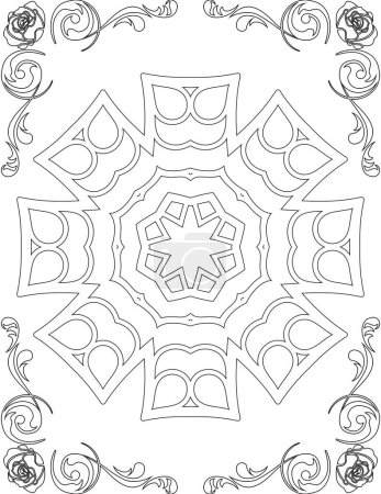Photo for Printable Mandala Coloring Page for Adults. Educational Resources for School for Kids. Adults Coloring Book. - Royalty Free Image