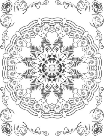 Photo for Printable Mandala Coloring Page for Adults. Educational Resources for School for Kids. - Royalty Free Image
