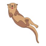 Otter Clipart. Aquatic Animal Clipart for Lovers of Underwater Sea Animals, Marine Life, and Sea Life
