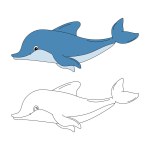 Dolphin Clipart. Aquatic Animal Clipart for Lovers of Underwater Sea Animals, Marine Life, and Sea Life