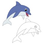 Dolphin Clipart. Aquatic Animal Clipart for Lovers of Underwater Sea Animals, Marine Life, and Sea Life