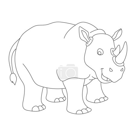 Rhino Clipart. Doodle Animals Clipart. Clipart de animales salvajes de dibujos animados para amantes de la vida silvestre
