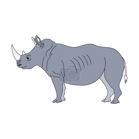 Rhino Clipart. Doodle Animals Clipart. Clipart de animales salvajes de dibujos animados para amantes de la vida silvestre