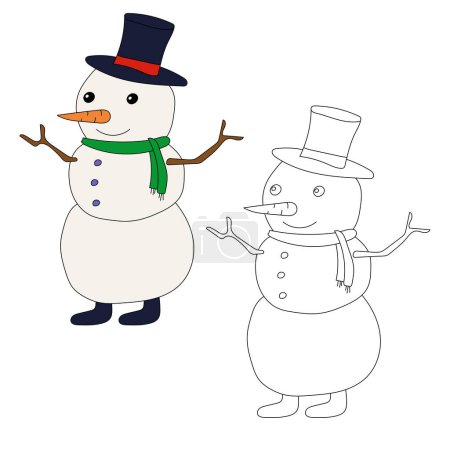 Snowman Clipart para los amantes de la temporada de invierno. Este tema de invierno muñeco de nieve Vector Trajes Celebración de Navidad