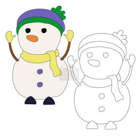 Snowman Clipart para los amantes de la temporada de invierno. Este tema de invierno muñeco de nieve Vector Trajes Celebración de Navidad