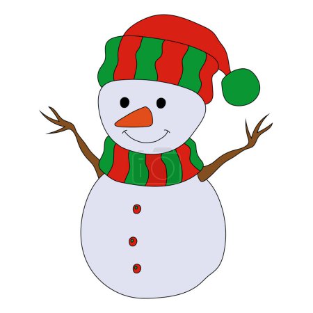 Colorful Snowman Clipart for Lovers of Winter Season. This Winter Theme Snowman Vector Suits Christmas Celebration