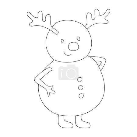Outline Snowman Clipart for Lovers of Winter Season. This Winter Theme Snowman Vector Suits Christmas Celebration