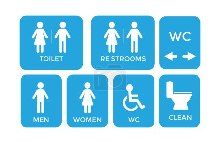Toilet signs. Set toilet signs on white background.No smoking.Vector illustration for design and print stock illustration