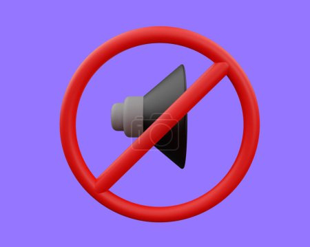 Photo for 3D rendering icon do not make noise - Royalty Free Image