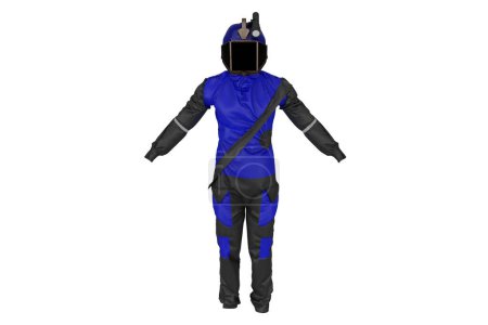 Foto de 3d traje de neopreno azul industrial - Imagen libre de derechos