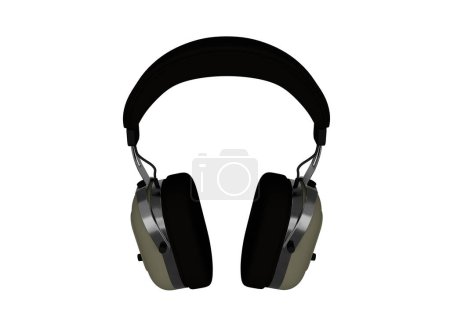 Foto de 3d representación de auriculares retro, viejo concepto de tecnología - Imagen libre de derechos