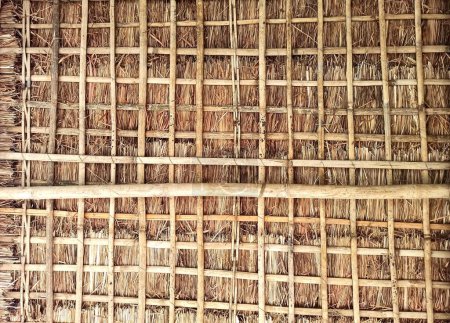 Foto de Patrón de techo de paja y bambú - Imagen libre de derechos