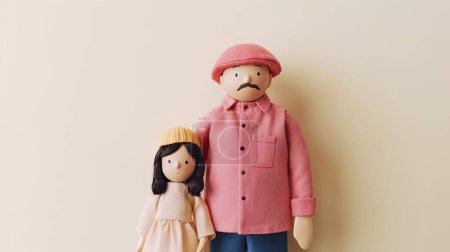 Téléchargez les photos : Personnes miniatures avec figure en bois pour la fête des pères heureux - en image libre de droit