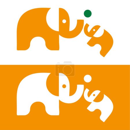 Niedliches Elefantenlogo. Einfaches Elefantenlogo. Elefant Logo Zeichen Vektor Illustration Set design.Elefant Logo Vektor Symbol illustration.icon Kopf eines Elefanten.