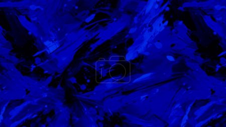 Foto de Una pintura al óleo abstracta con fragmentos de obras de arte y pinceladas crea un fondo de arte moderno y contemporáneo. La pintura se destaca por una hermosa textura de color azul marino. - Imagen libre de derechos