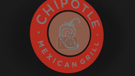 Téléchargez les photos : 07 septembre 2023 Newport Beach, Californie. Le logo de Chipotle Mexican Grill sur un mur blanc d'écrans. Marque Chipotle Mexican Grill sur un appareil. - en image libre de droit